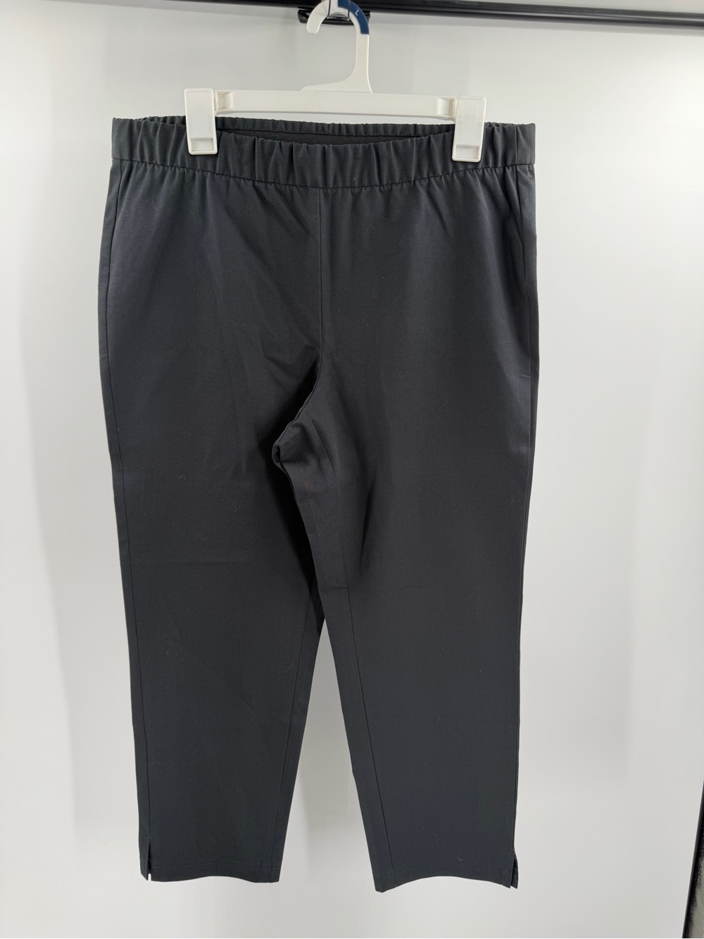 Eileen Fisher Gray Pull On Straight Leg Ankle Pant Organic Cotton Casual Medium